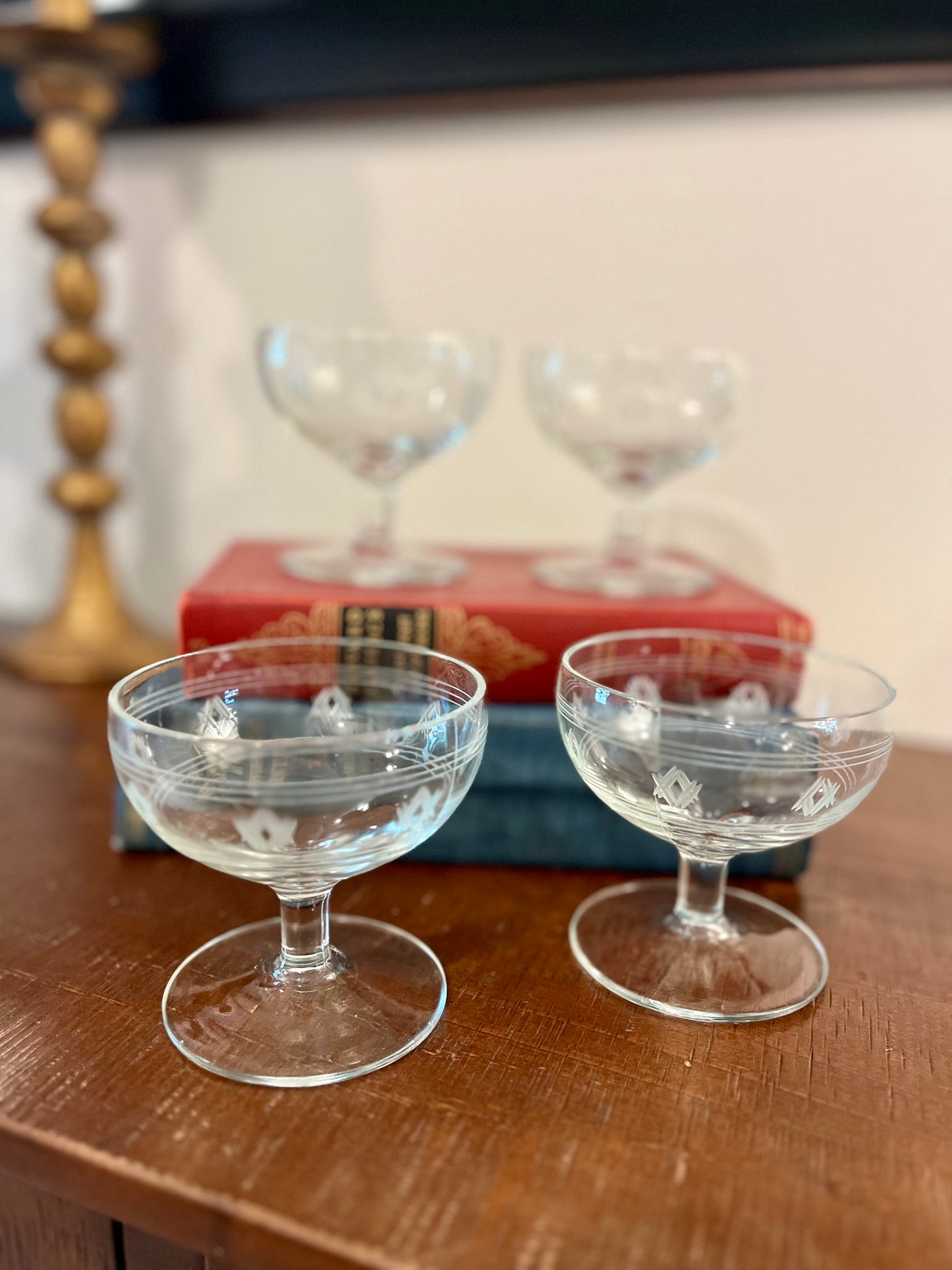 Set of 4 Standard Glass Sherbet/Champagne Coupes
