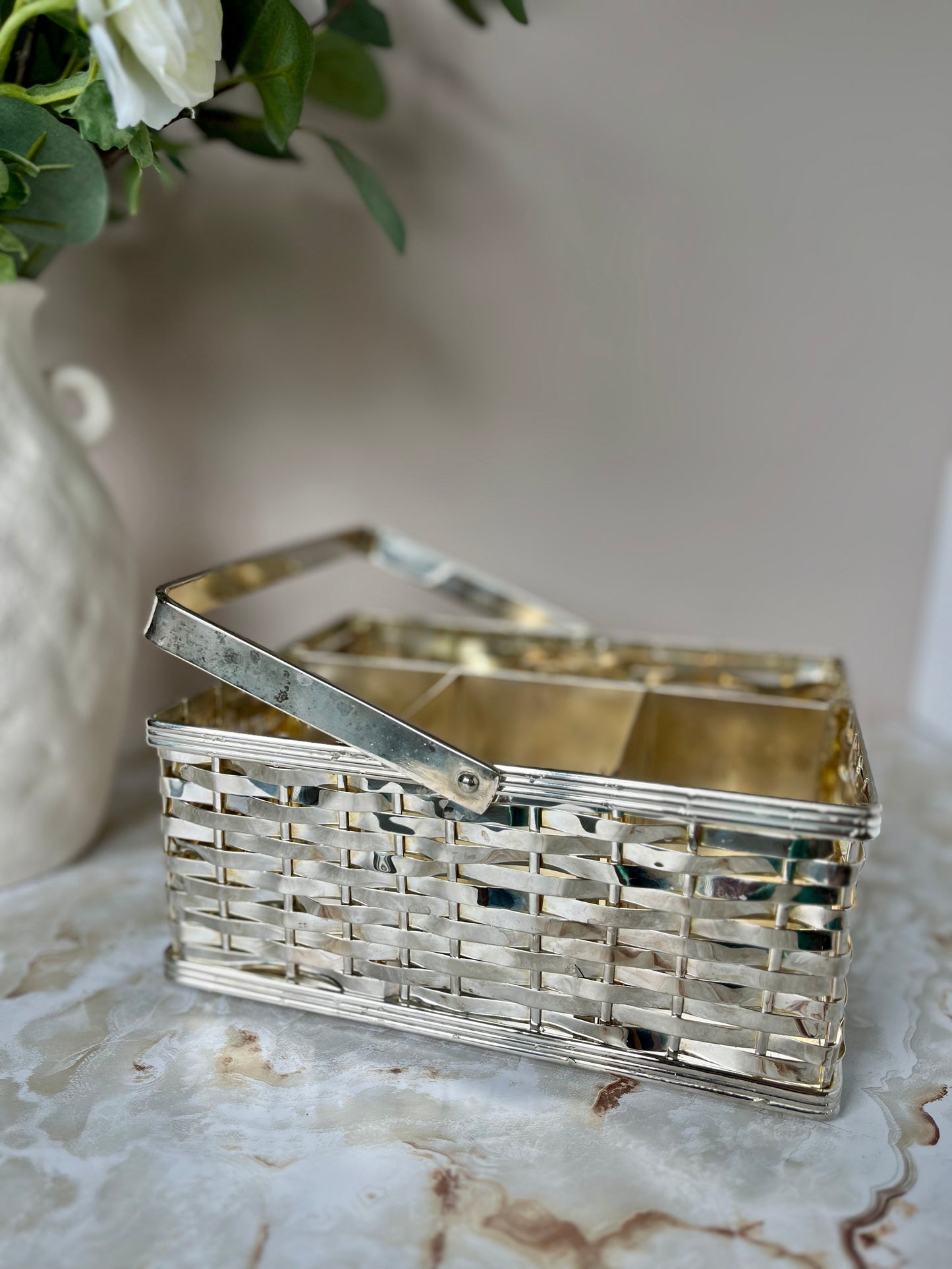 Godinger Silver Plate Woven Basket