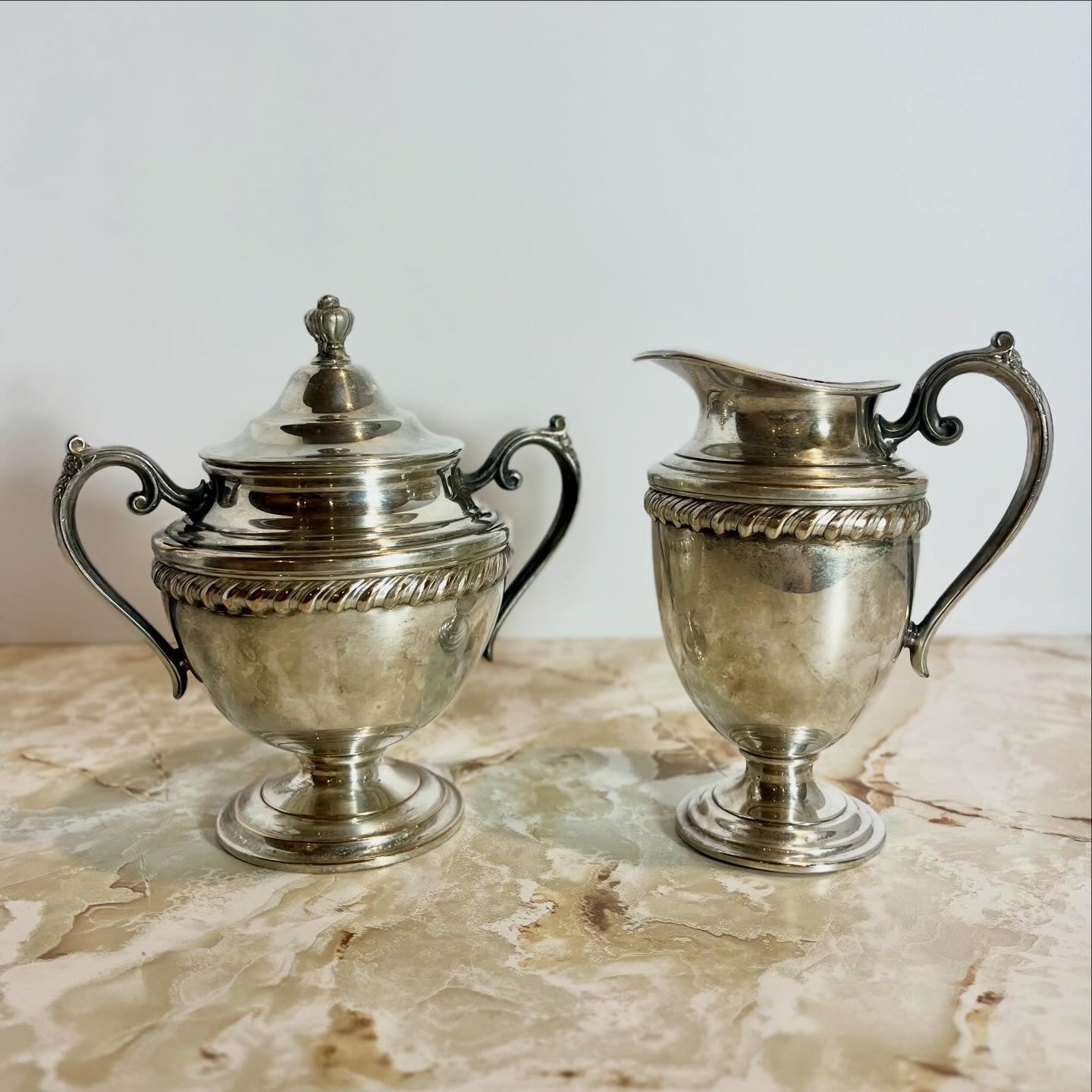 WA Rogers Silver Plate Cream and Sugar Set