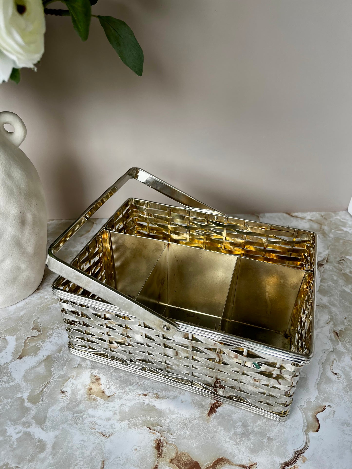 Godinger Silver Plate Woven Basket