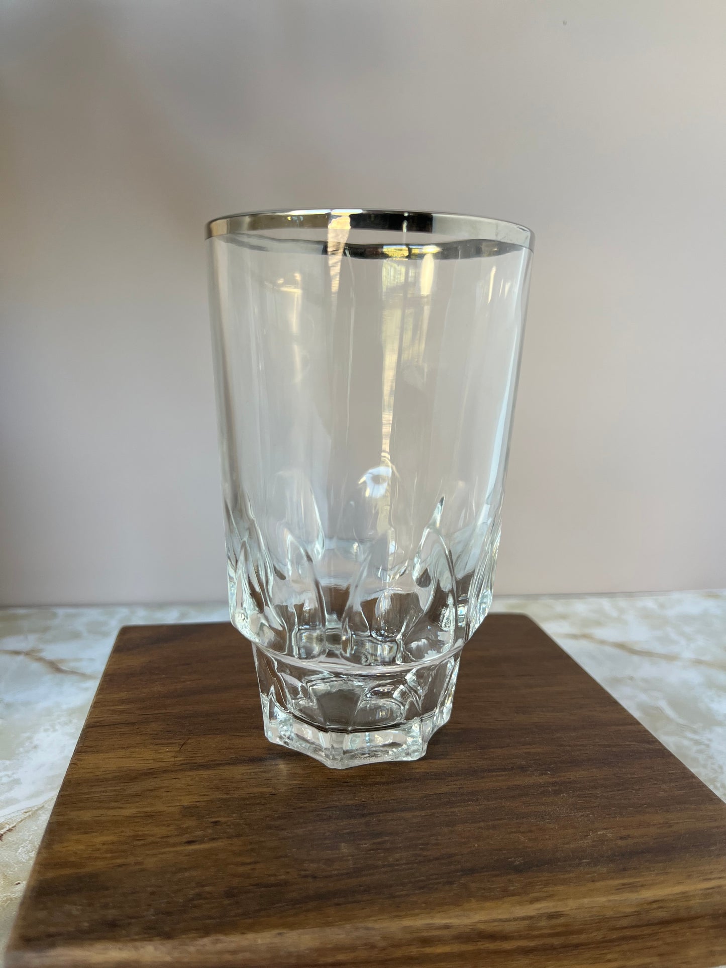 Hazel Atlas Platinum Rimmed Glasses - Set of 2