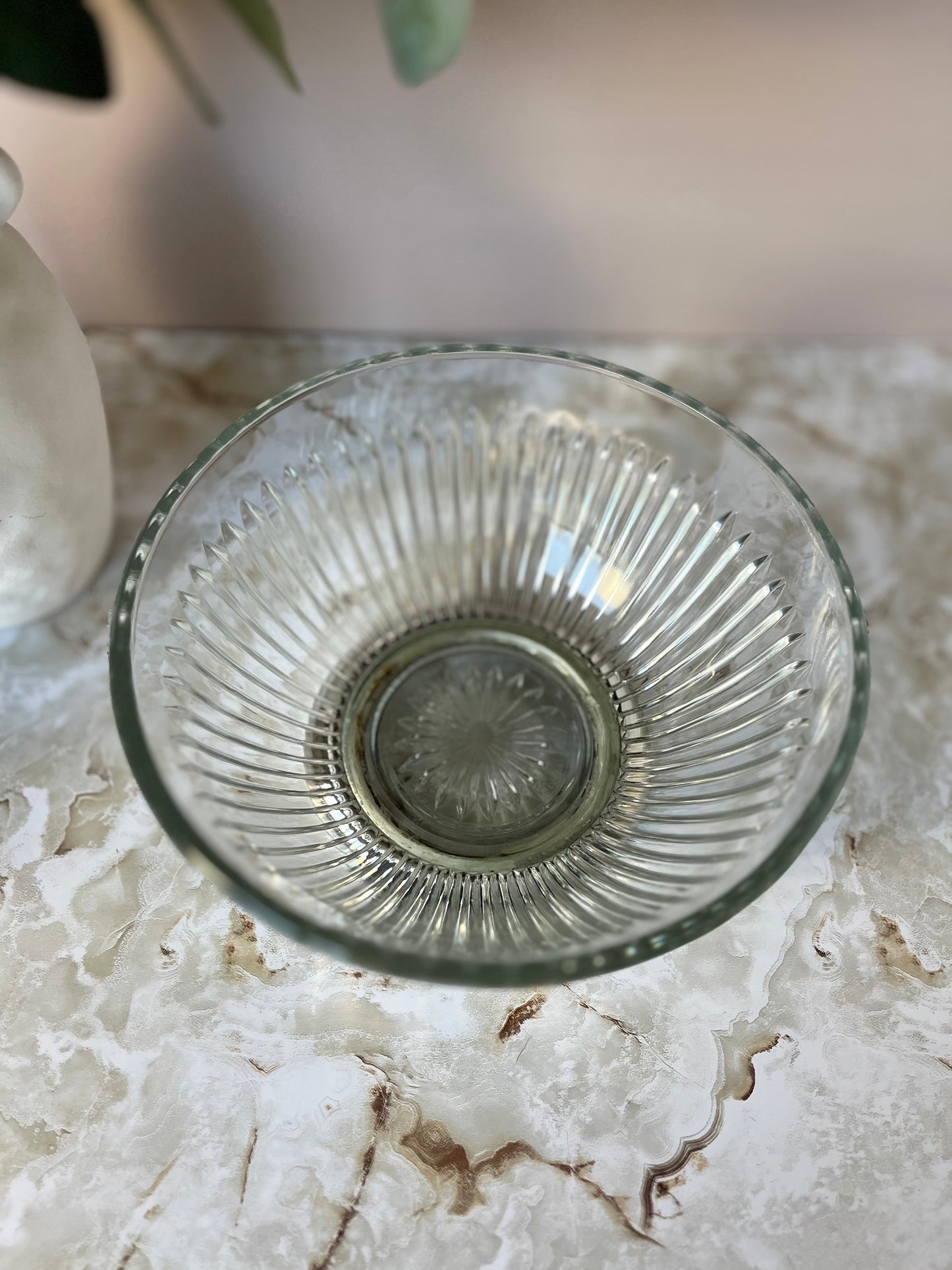 KIG Malaysia Glass and Silver Plate Pedestal Serving Bowl